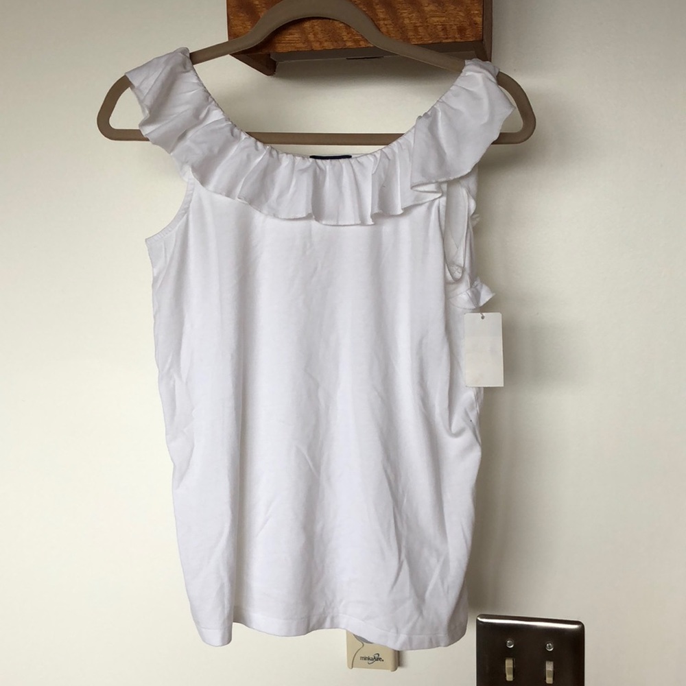 Ralph Lauren white ruffle blouse shirt
